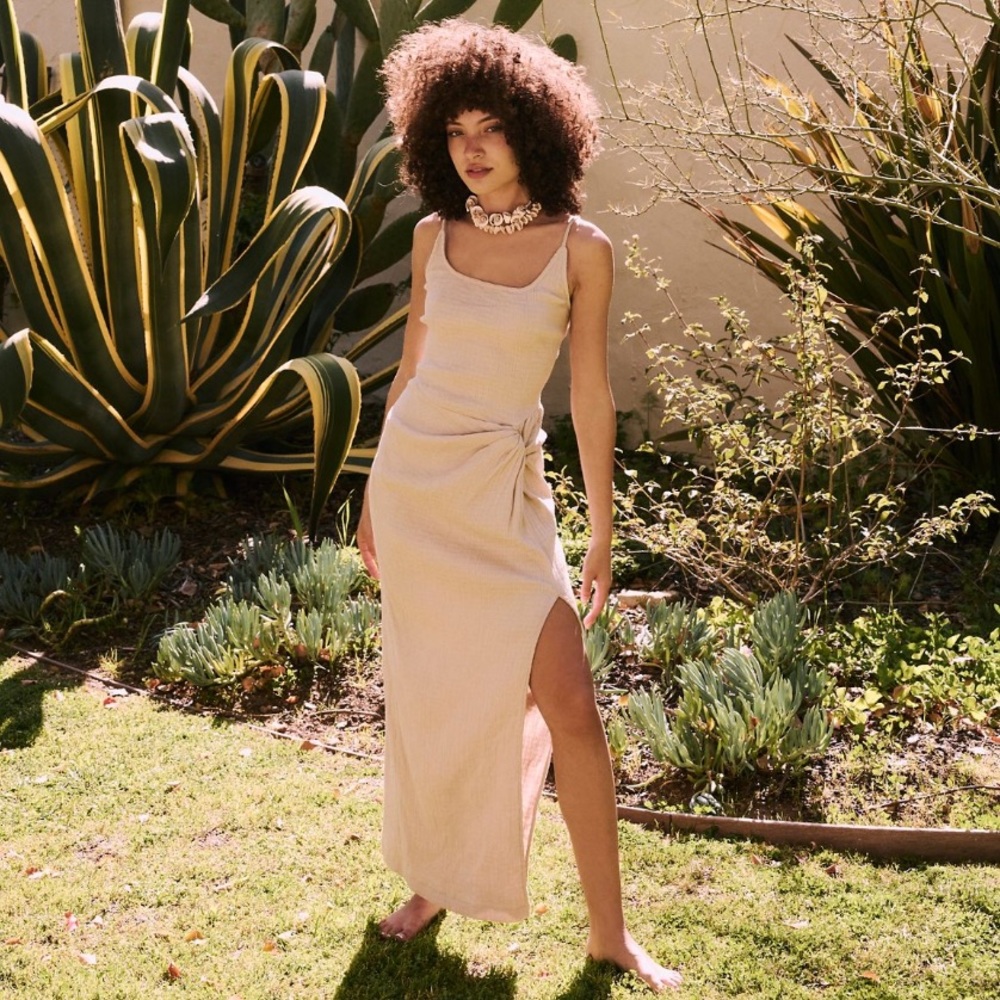 Free People Women’s Allure Maxi Dress in “Stone Cold”